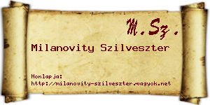 Milanovity Szilveszter névjegykártya
